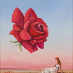 La rosa di Clarissa, 1984, olio su cartone telato